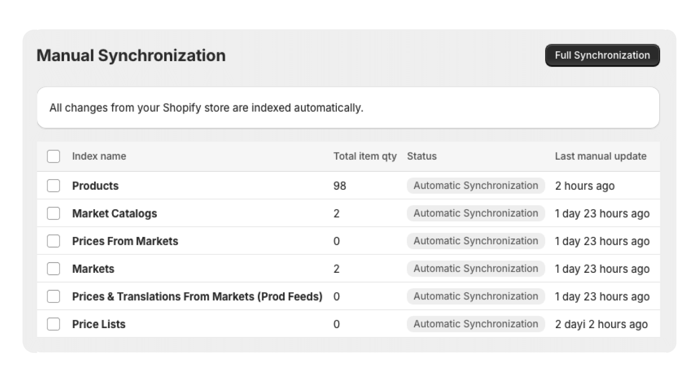 Reindexer les changements immediatement