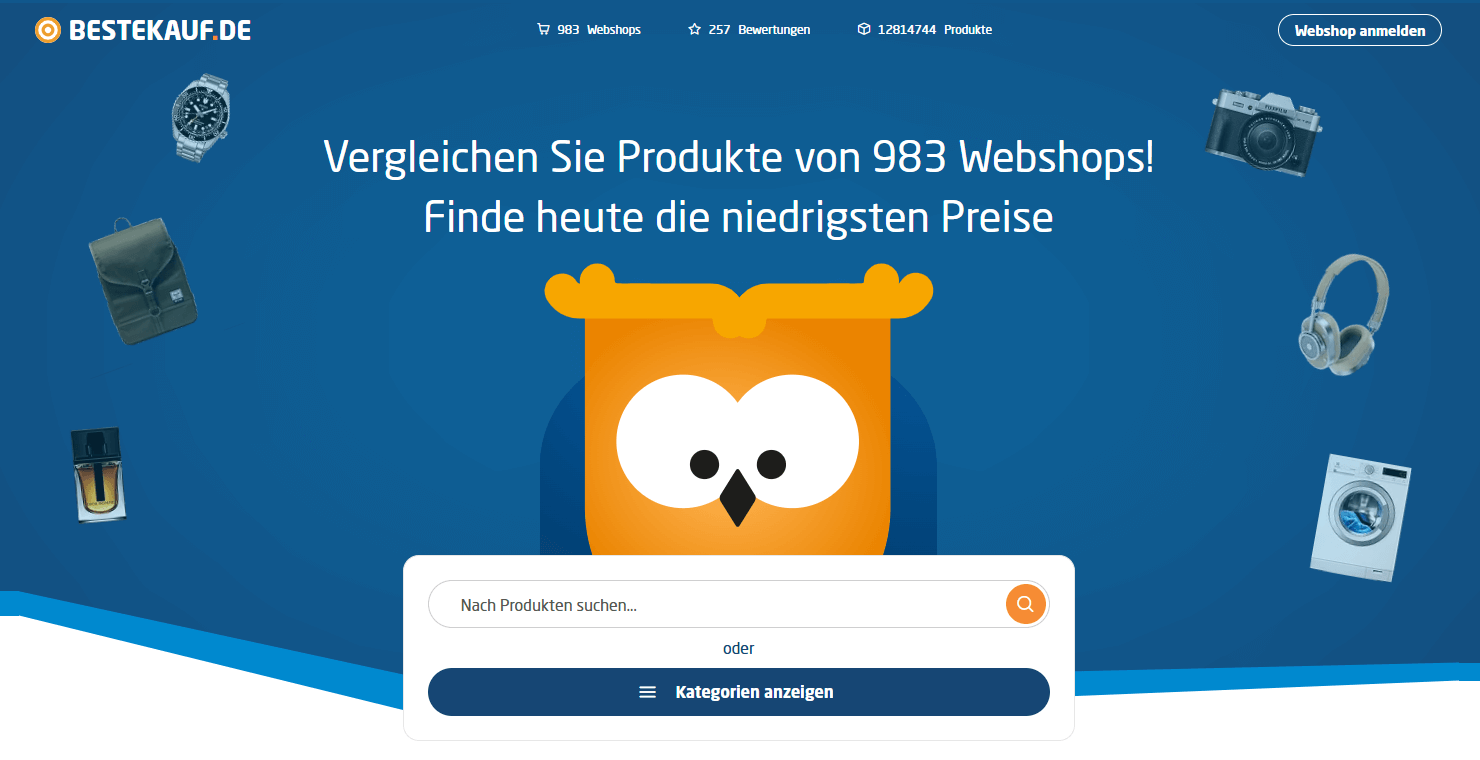 BesteKauf.de Hauptseiten-Oberfläche