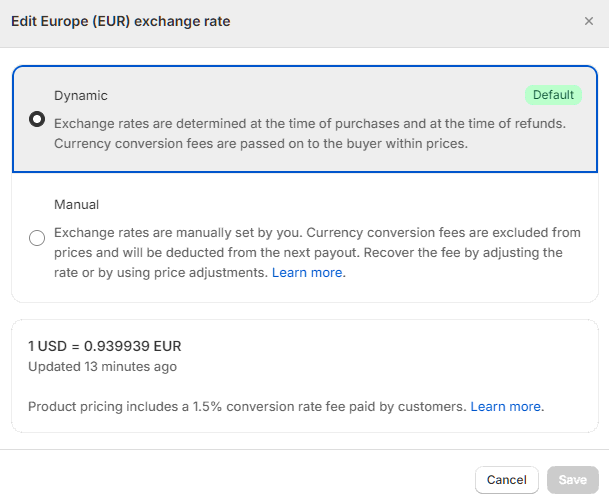 dynamic-exchange-rate