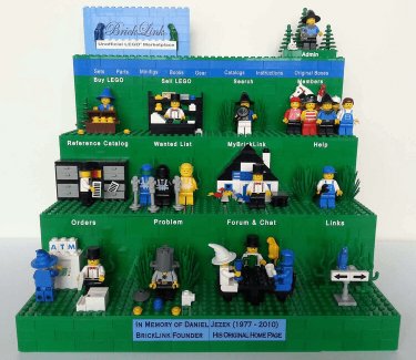 LEGO replica of original BrickLink.com home page
