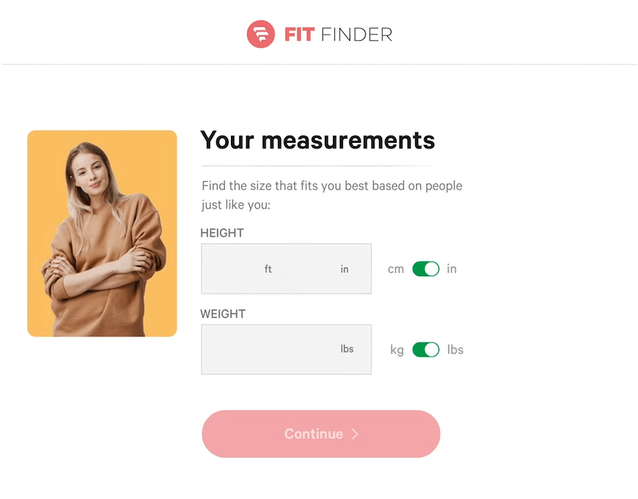 Fit Finder tool from Fit Analytics