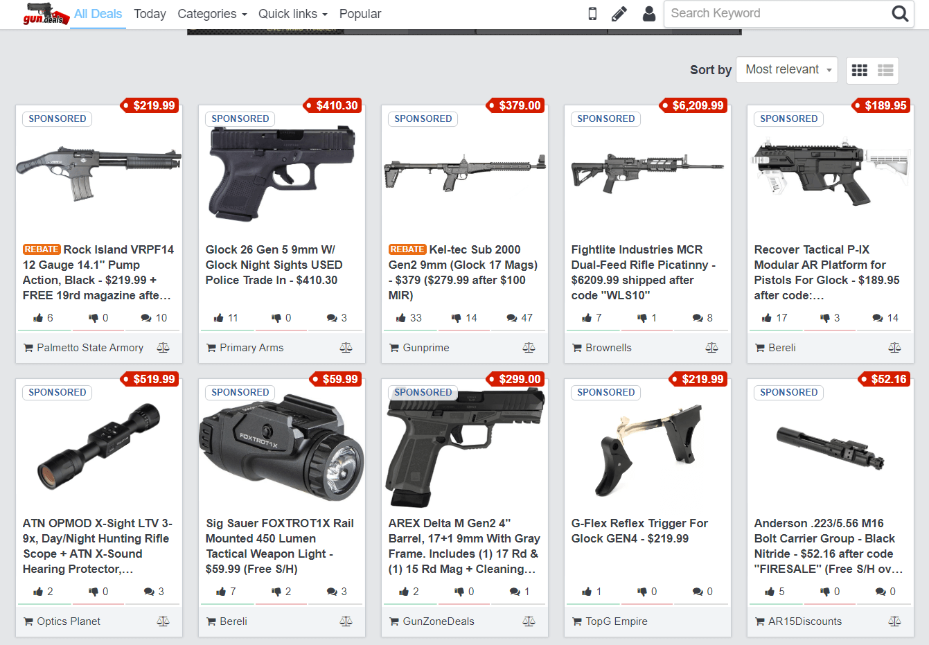 Gun.deals mulwi shopify product feed