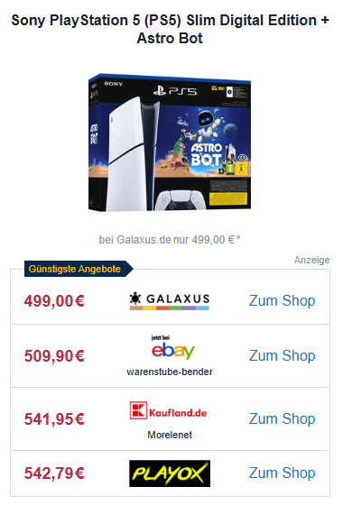 Preissuchmaschine offer