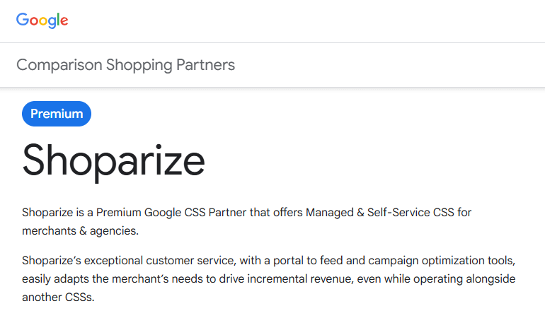Shoparize description