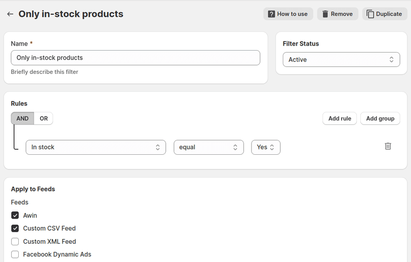 Product Filters