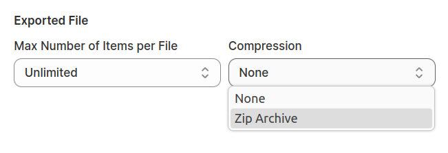 Arquivamento e compactação de arquivos de feed