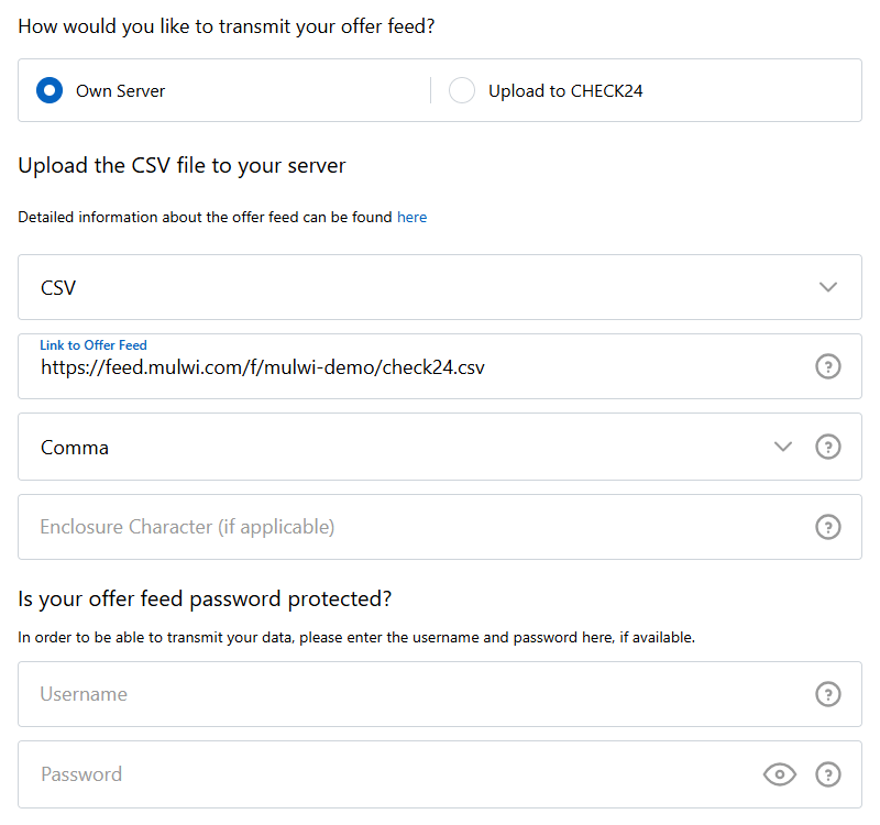 How to upload a product feed to CHECK24 via URL