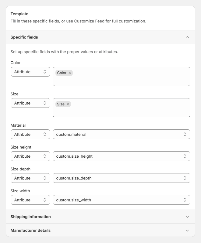 How to fill out required attributes in CHECK24 feed (specific fields)
