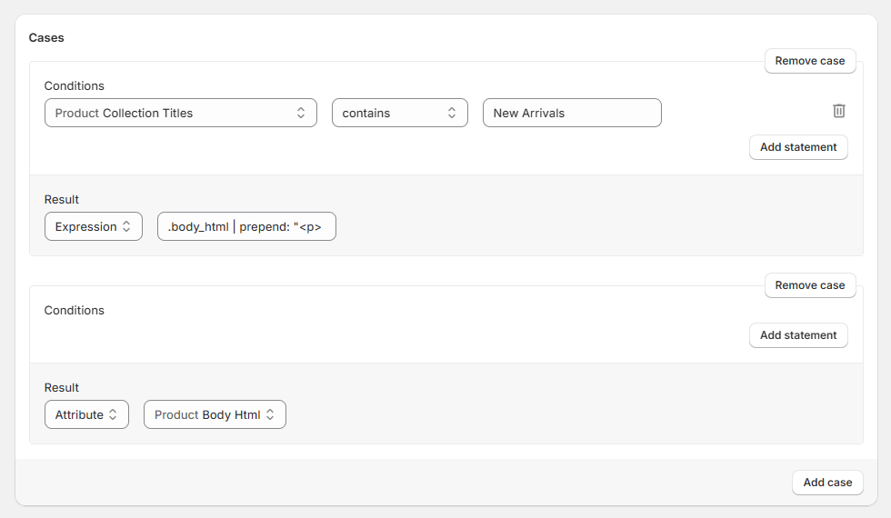 How to customize descriptions of products in a collection with a dynamic condition