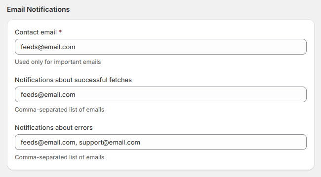 Where to configure email notifications in the Mulwi app settings