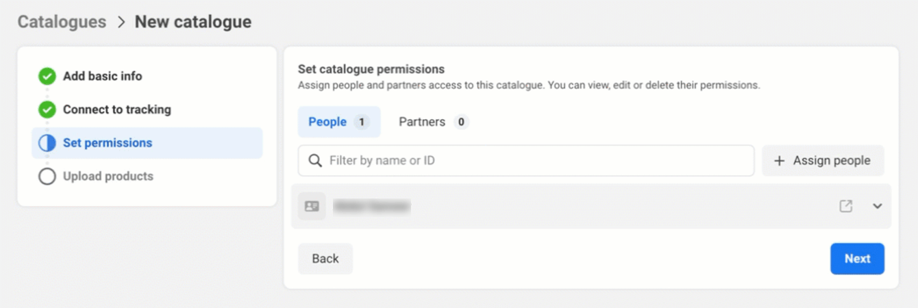 How to create a new Instagram catalog (access permissions)