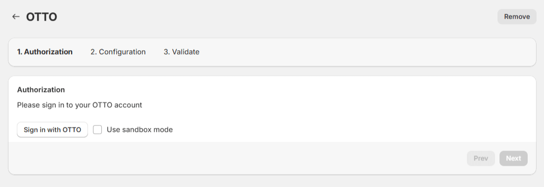 How to set up OTTO Order Import connection in Mulwi (authorization settings)