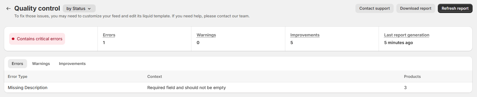 How to view detailed Quality Control report (grouped by issue status) in the Mulwi app